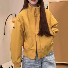 2025秋季新款韩版复古立领高级感复古棒球服外套女短款宽松上衣