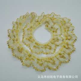 订货3cm金丝打皱单边倒花边毛绒玩具娃娃裙边手工DIY饰品配件花边