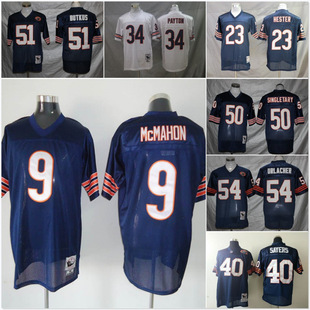 Bears Football Jersey Jersey Jersey Legendary Second Generation Retro Embroidered Mesh Team Uniform Training Competition Clothing Short Sleeve T-Shirt Men