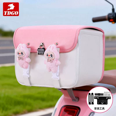 Electric car tail box Electric Vehicles, Motorcycle Backrest Storage - large-pink-bag-combination-lock-universal-backrest-bracket-cloth-general
