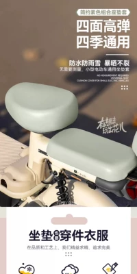 Electric Vehicle Seat Cover Waterproof Electric car cushion - waterproof-and-sunscreen-leather-front-pad-back-pad-bamboo-green
