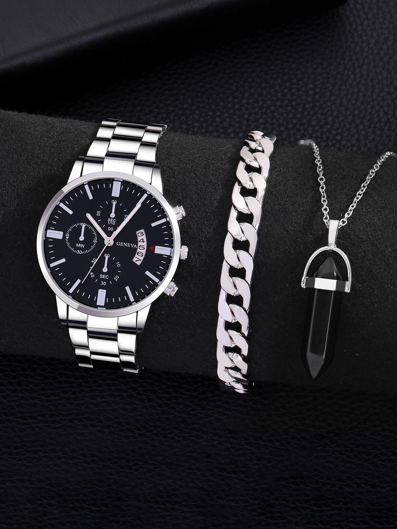 Sequence Steel Belt Silver Black + Bracelet + Bullet