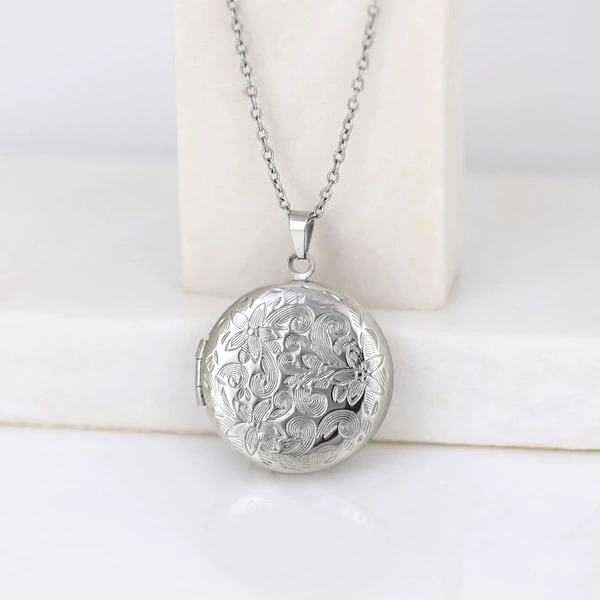 Steel necklace, print, 27mm