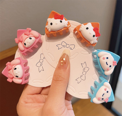 Children's Sanrio small scratching clip cartoon cat ears princess bangs clip hair accessories cute baby hair clip that does not hurt broken hair
