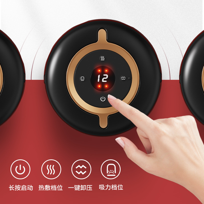Instrumento de raspado de Ventosas de vacío inteligente respiración eléctrica calefacción Dispositivo de ventosas instrumento de masaje meridiano instrumento de raspado