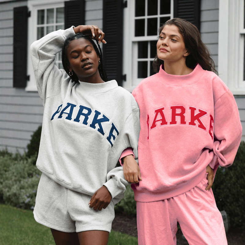 Parkeofficial Embroidered Half Turtleneck Sweatshirt for Women