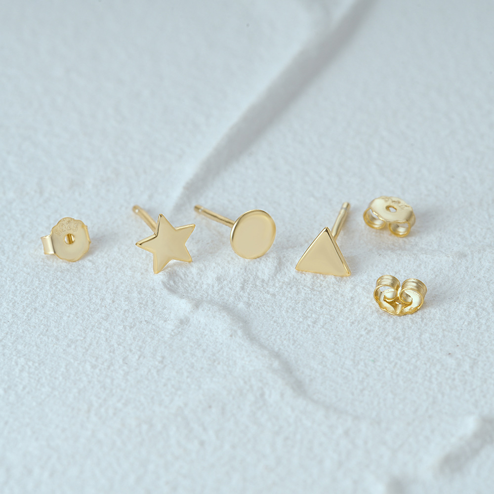 1 Set Simple Style Star Butterfly Plating Sterling Silver Ear Studs display picture 23