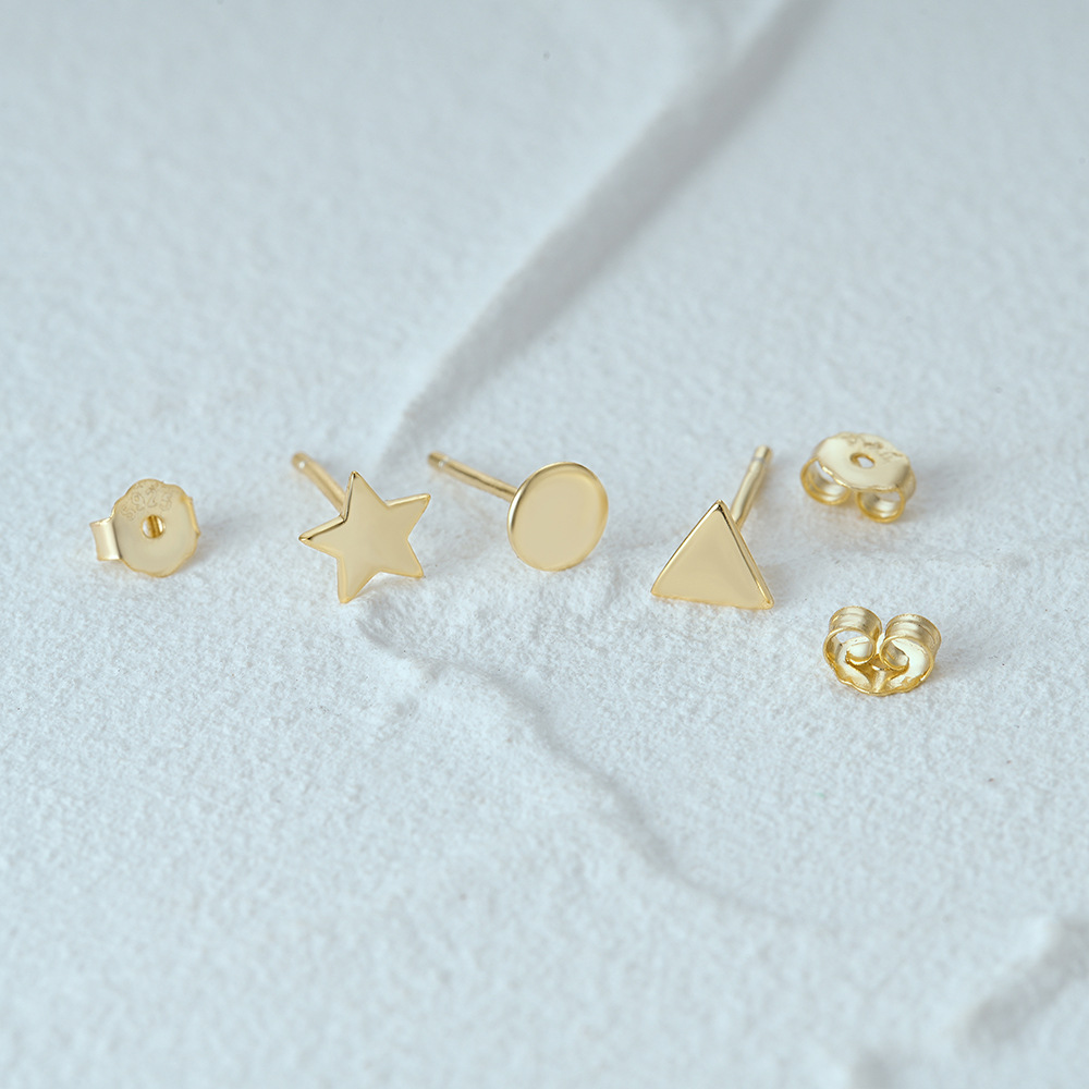 3g Weight Ear Studs Classification 1 Set Quantity Daily Occasion 925 Sterling Silver Material Star, Butterfly Pattern Women's Gender Plating Design Simple Style Style 1 Set 925 Sterling Silver Star Butterfly Ear Studs 22