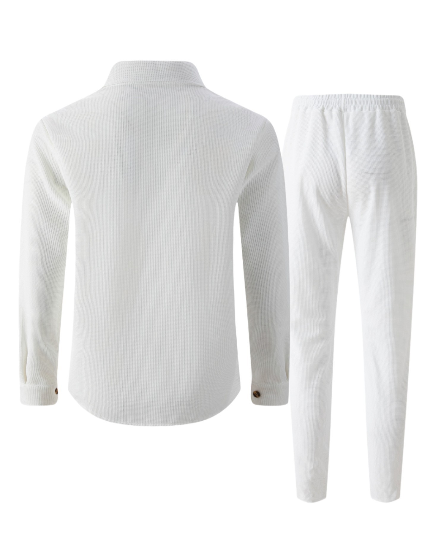 Completo uomo casual con giacca e pantaloni in waffle_voghion.com