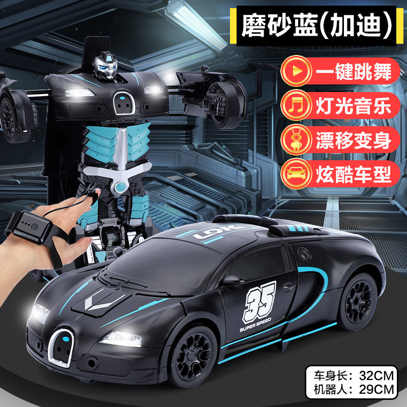 Control remoto de deformación de detección de gestos coche de carreras de cuatro ruedas recargable King Kong robot niño niño coche de juguete súper grande
