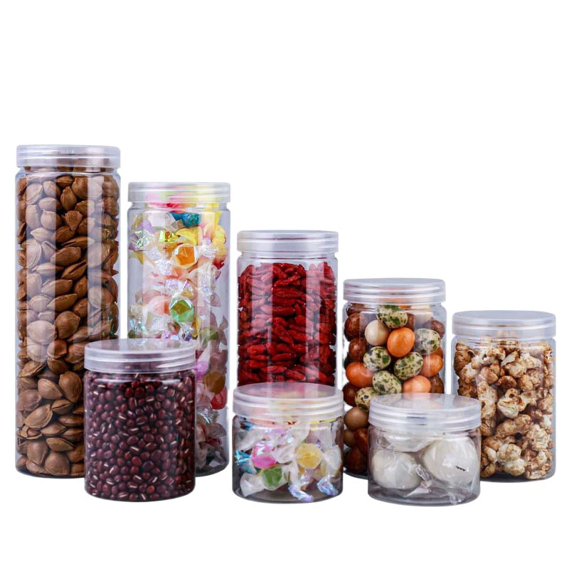 65 мм диаметр прозрачный герметичный резервуар с широким горлом спиральный прозрачный пластиковый резервуар для хранения ПЭТ пластиковый герметичный резервуар для хранения