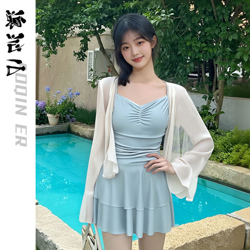 Women's Swimwear 2025 New Pure Desire Style Covered Bust and Back Straps One-Piece Hot Spring Vacation Swimwear Wholesale