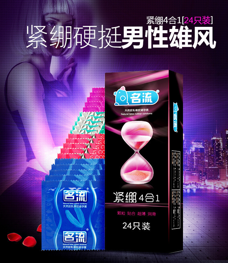 Celebrity Tight Four-In-One Condoms 24-Pack, Snug Fit, Extra Lubricated, Ultra-Thin — detail image 11