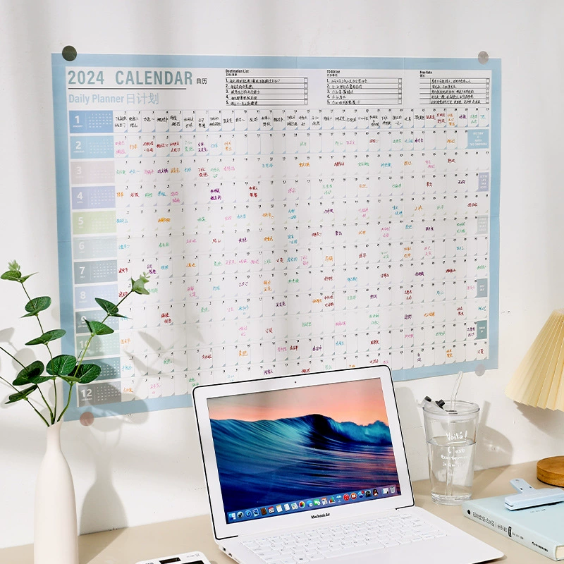 Настенный календарь-планировщик на 2026 год (365 дней) для ежедневного отслеживания, самодисциплины и учёбы, с обратным отсчётом, один лист