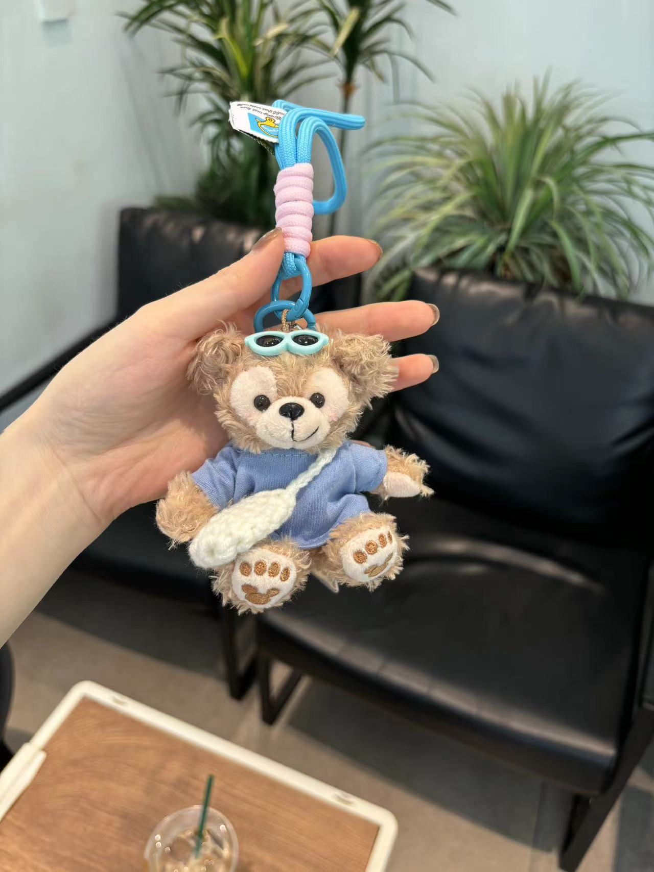 Nuevo Duffy oso llavero de automóvil lindo caricatura muñeca de peluche bolsos colgantes chicas pareja muñeca colgantes