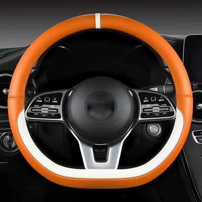 steering wheel protective cover – Steering wheel cover - d-shaped-orange-white-plastic-ring-38cm