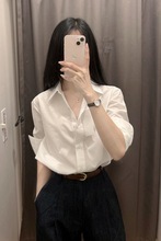 2025年春秋新款女装法式Polo领宽松显气质上衣衬衣百搭时尚衬衫