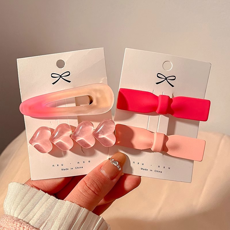 Horquilla de dopamina rosa para niña, bonito clip bb, accesorios para el cabello para niños, clip lateral y2k