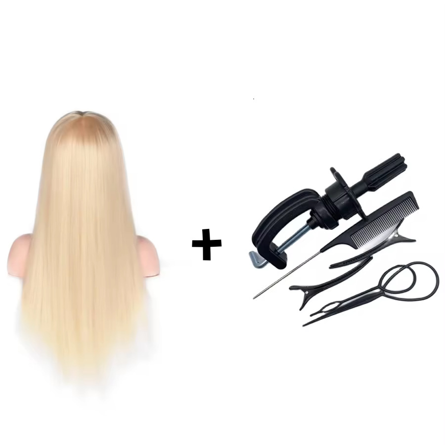 Simulación de comercio exterior, molde para el cabello, ejercicio de peluquería, permanente, trenzado, corte de cabello, peinado, peinado, peinado de muñeca, enseñanza de la cabeza, maquillaje