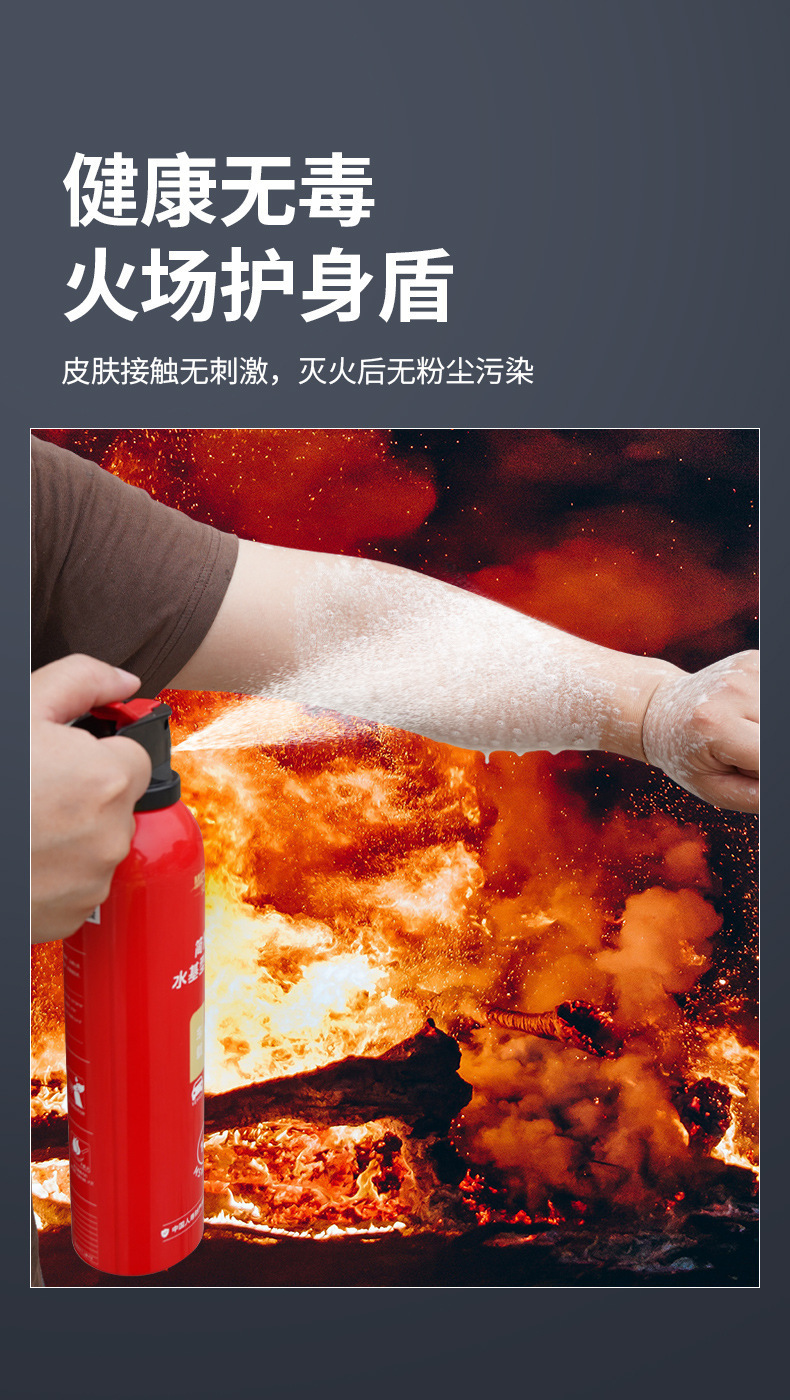 Mieyanshi 21B Vehicle-Mounted Fire Extinguisher Small Portable Car Water-Based Fire Extinguisher Gift Wholesale 3C Certification