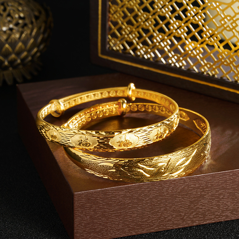 Vietnam Sha Jin Phoenix Fu Fu imitación de oro pulsera no se desvanece durante mucho tiempo fabricantes de pulseras de flores de automóviles de mano suministro directo