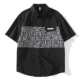 American Style Street Style Shirt Trendy Men's Short-sleeved Summer 2025 New Fun Stitching Contrast Color Lapel Simple Shirt for Men