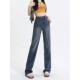 Tencel Jeans Women's Summer Thin Pear-Shaped Figure plus size chubby girl High Waist Slimming Straight Leg Wide-Leg Ice Silk Pants for Women