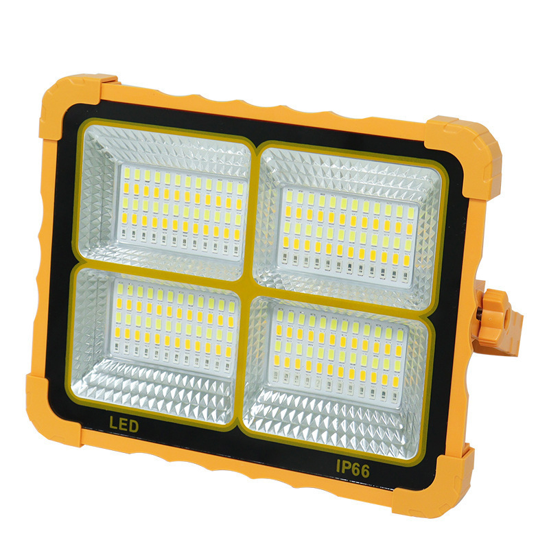 跨境家用LED工作灯太阳能充电投光灯移动户外露营手提便携式应急|undefined