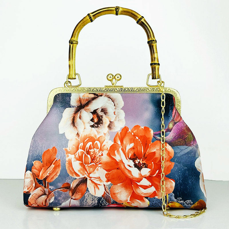 Cheongsam bag Handbag Handbag Crossbody bag Fashion temperament Antique mouth gold bag Cheongsam bag Bamboo joint_voghion.com