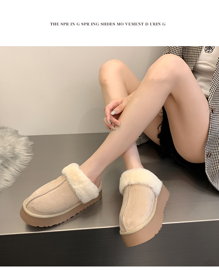 Pantofole pelose Baotou da donna da indossare fuori autunno e inverno nuovo stile celebrità di Internet muffin suola spessa più scarpe di cotone pigro calde di velluto_voghion.com