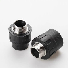 Hot melt PE pipe fittings new material socket type PE inner and outer thread three-way tap water pipe fittings material accessories factory wholesale