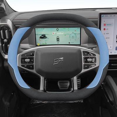 universal for all seasons, Steering wheel cover - black-and-blue-ultra-thin-model-38cm