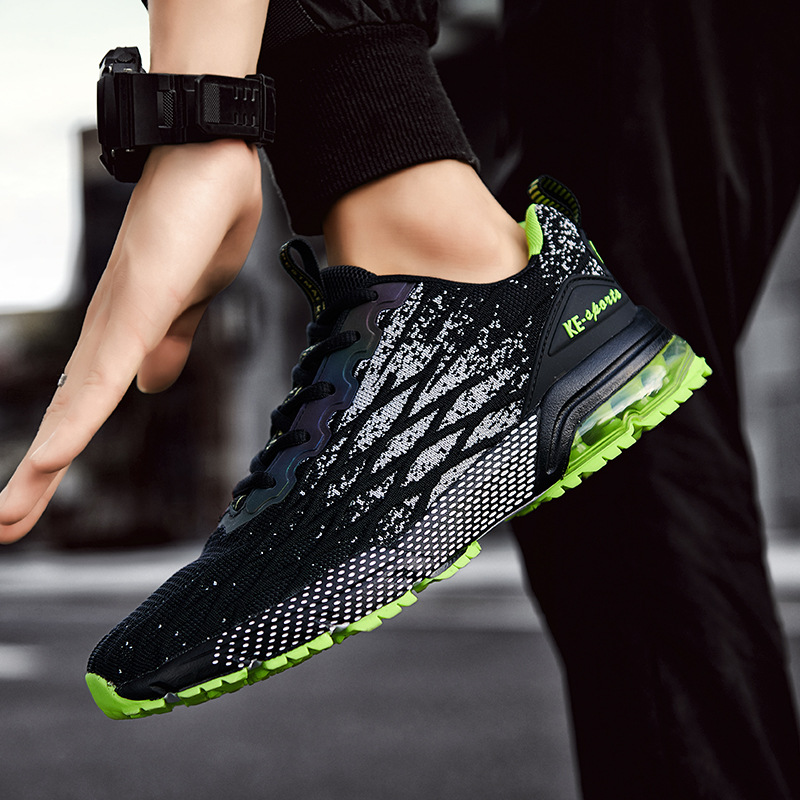 Plus-size running shoes Marathon air cushion plus-size breathable sneakers men's fashion flying woven casual fashionable shoes_voghion.com