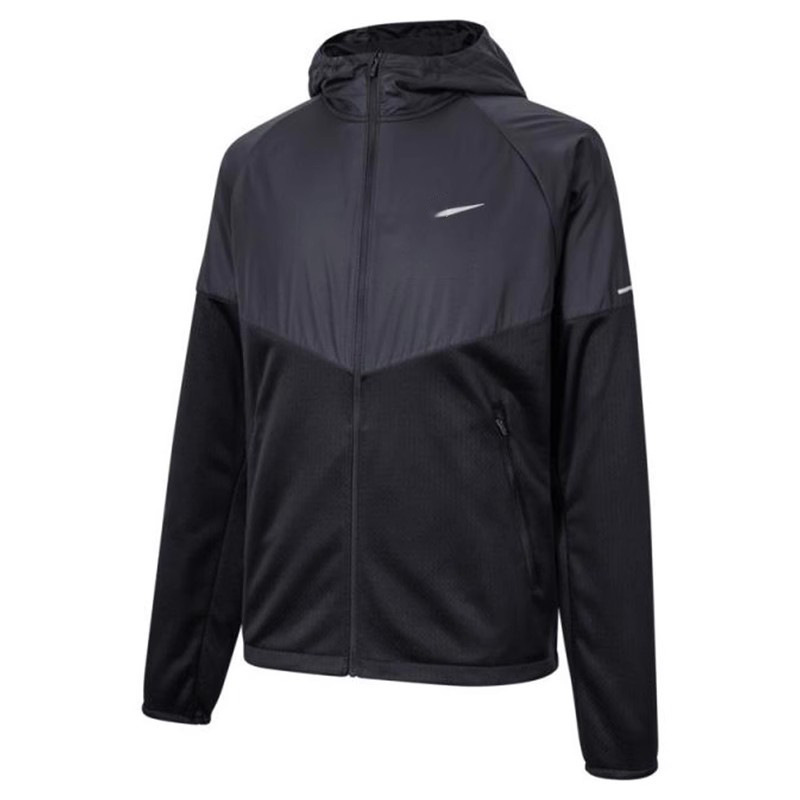 Sports Windbreaker Jacket Men's Quick-Drying Reflective Woven and Knitted Jacket Fitness Sports Running Windproof