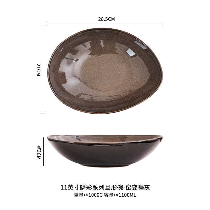 Horno de cerámica creativa en forma especial tazón grande tazón de fruta tazón de postre ensalada de verduras tazón de sopa tazón de fideos tazón de arroz Hotel
