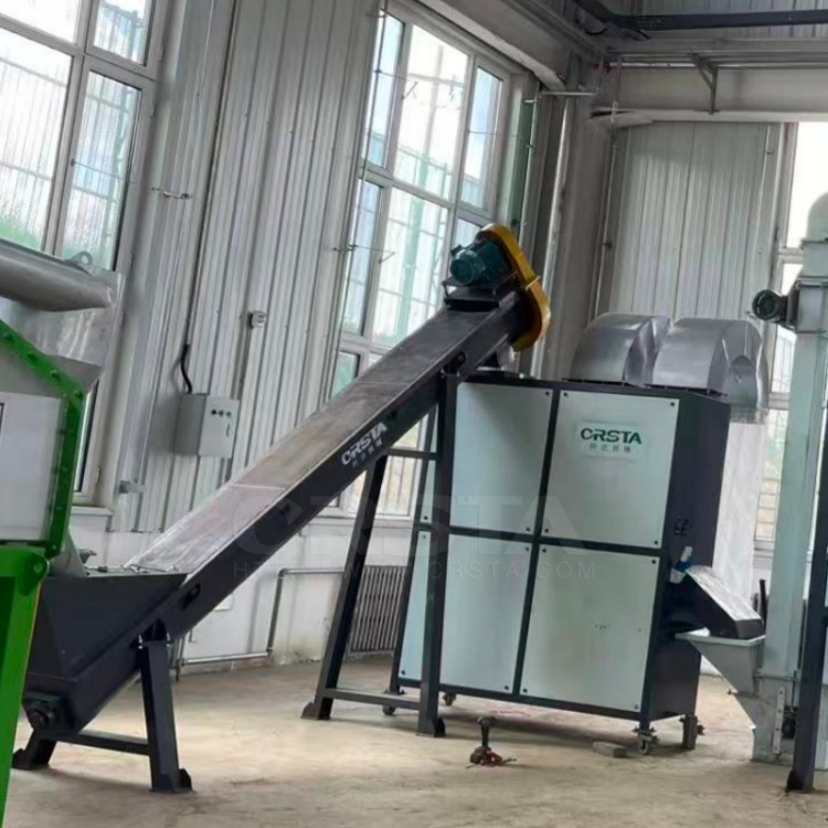 牛奶瓶HDPE瓶片标签纸风选机，日杂塑料瓶破碎料标签分选设备