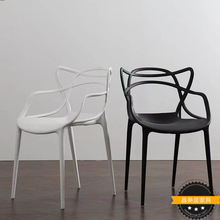 简约现代镂空椅子猫耳艺术椅子家用麻将餐椅轻奢高档透明网红椅子