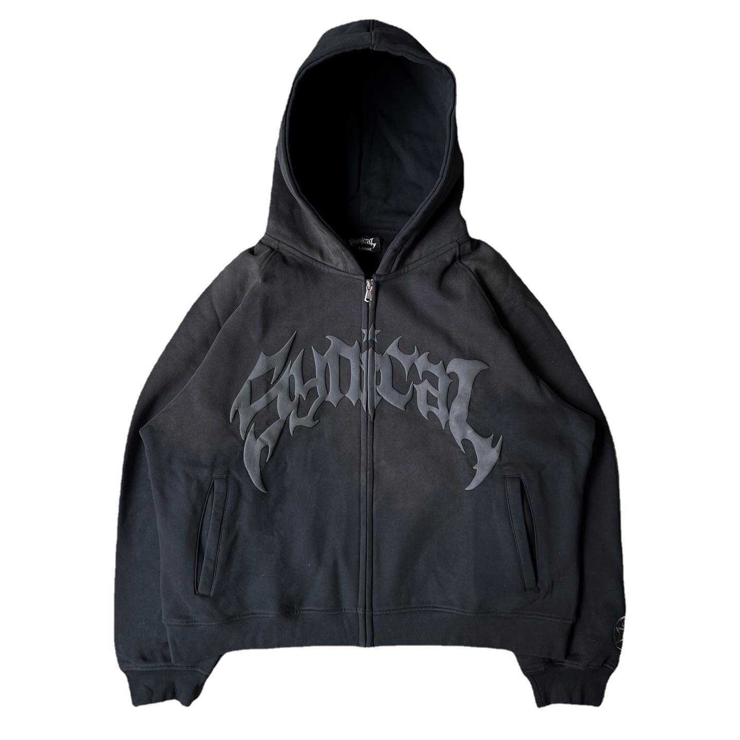 Sudadera retro americana con cremallera, nueva, con letras góticas y estampado de estrellas, sudadera con capucha para hombre a la moda, chaqueta informal, modelo 2026._voghion.com