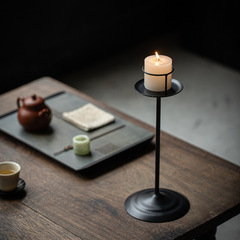 Da'an Hall Zen-inspired Antique-Style Iron Candle Holder, Oil Lamp & Aroma Diffuser Stand – Handcrafted Cast Iron Decor for Tea Rooms and Boutique Stays, Embracing the Wabi-Sabi Aesthetic