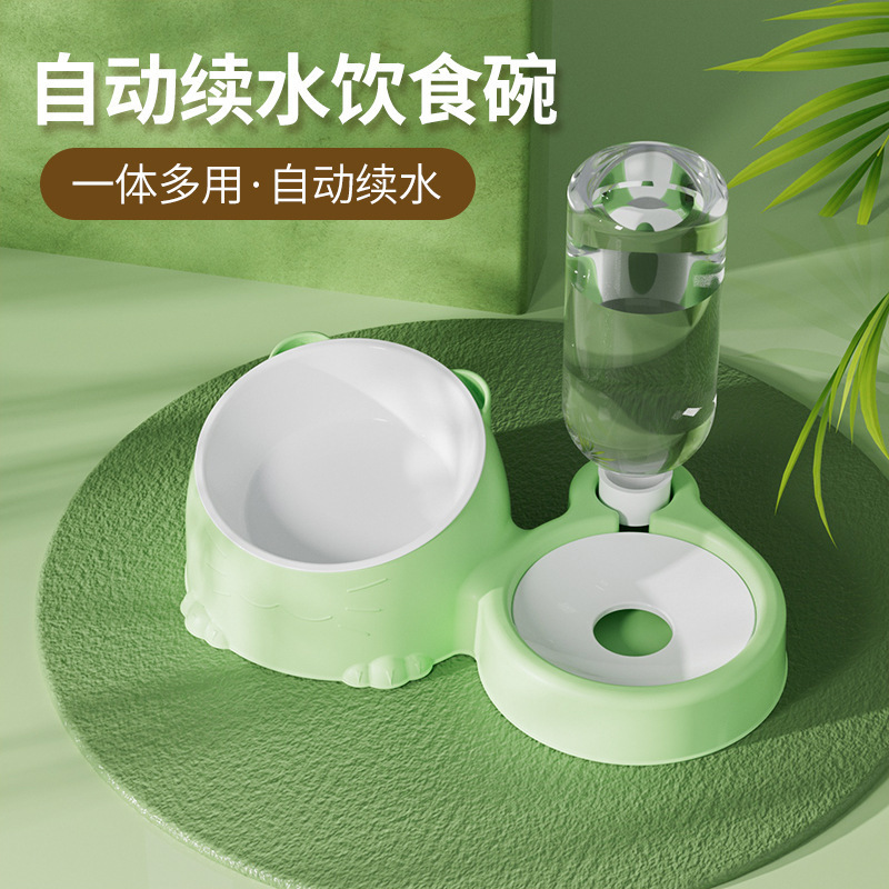 猫碗双碗陶磁器自動飲用水犬碗犬食盆ステンレス猫盆ペット水ペット用品|undefined