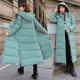 Long Over-the-knee Hooded Down Cotton-padded Jacket Women's Winter Coat Thickened Warm Over-the-knee Solid Color Casual Slim-fit Cotton-padded Jacket Trendy