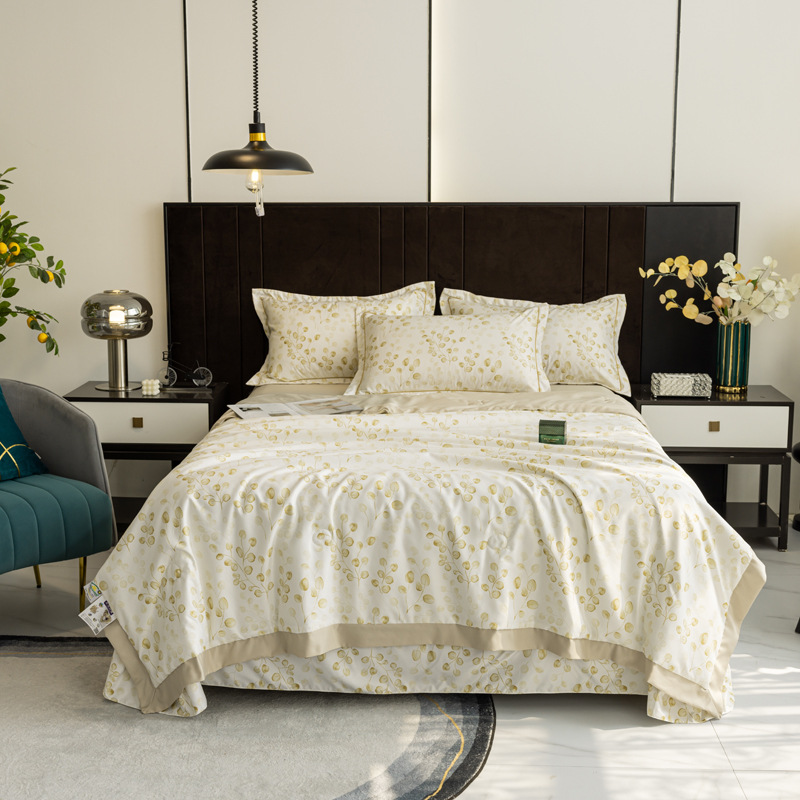 Spring And Summer Tencel Soybean Fiber Summer Cooling Quilt Four-piece Air-conditioning Quilt Washable Thin Section