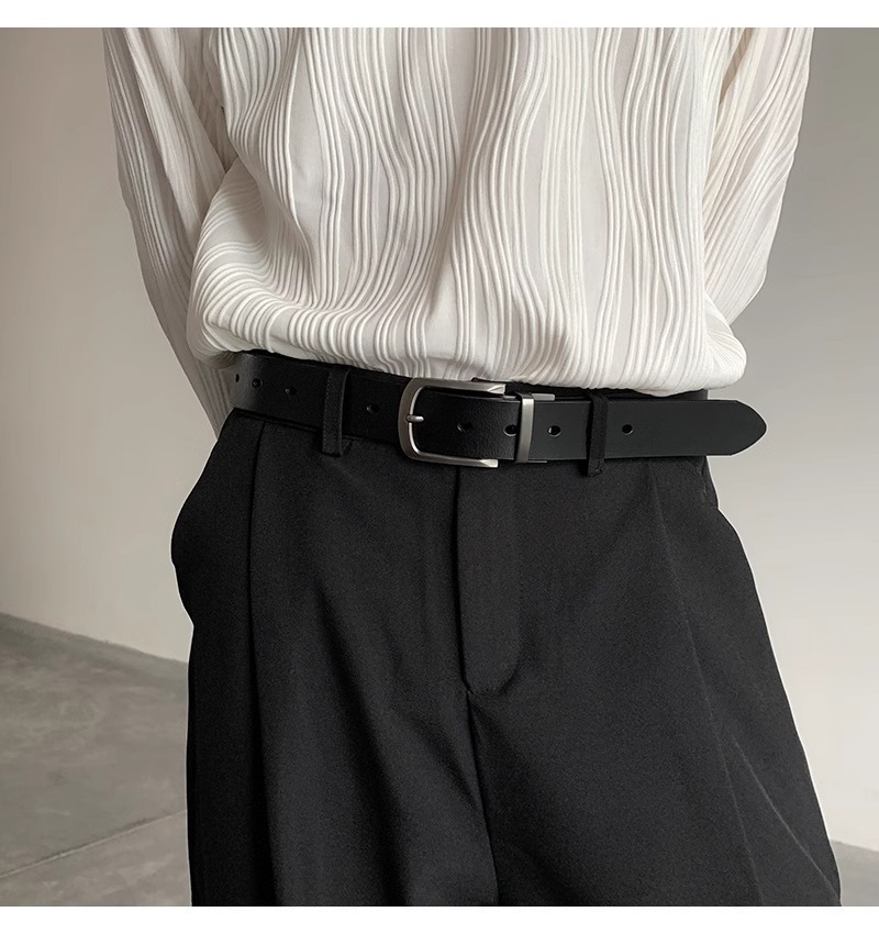 100% echtem Leder Pin Schnalle Rindsleder Jugend Vielseitig Mode herren Gürtel Großhandel Hohe Qualität_voghion.com