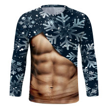 跨境 春秋季新款亚马逊外贸男装时尚3D印花简约长袖T恤一件起批