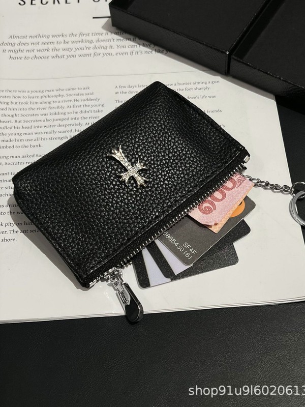 クロウの同じスタイルの革クロスソードジッパーカードバッグカードホルダー小銭入れ小さな収納袋ニッチハイエンドセンス|undefined