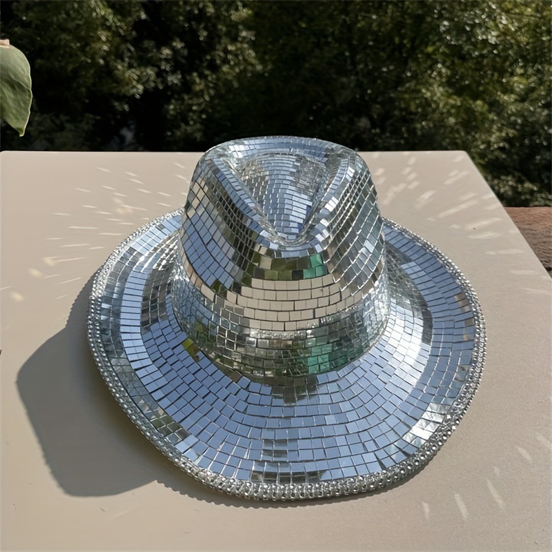 Sombrero de vaquero de disco transfronterizo sombrero láser de bola de disco sombrero de verano sombrero de fiesta sombrero de sombrero de sombrero