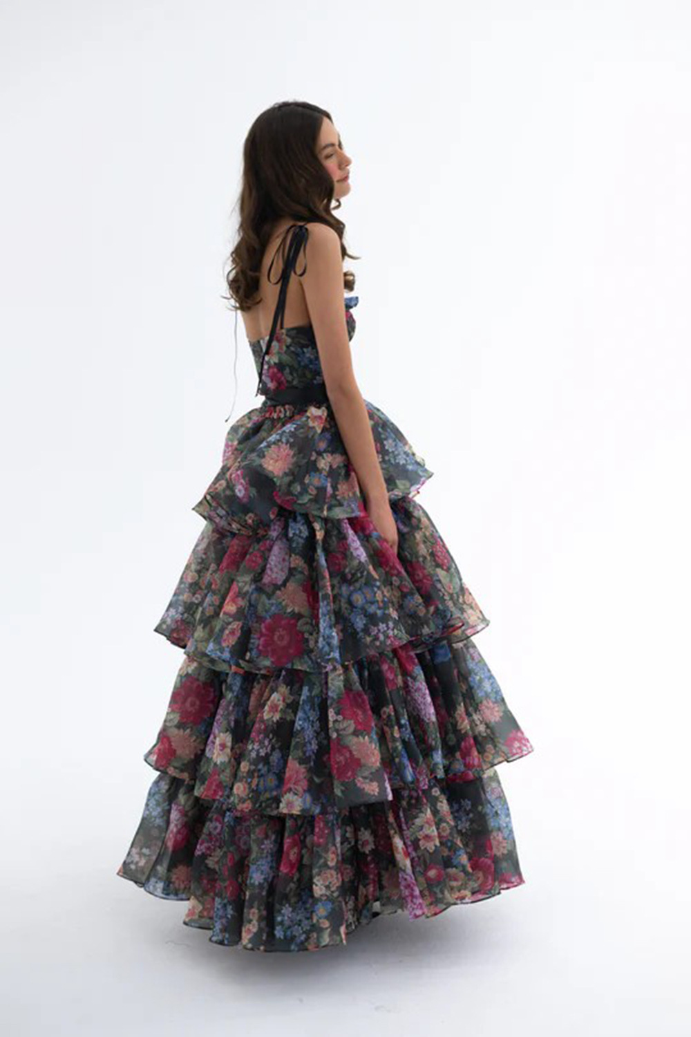 Women's Clothing Sexy Floral Print Strapless Halter Top And Cropped Mini Skirt Set Women's Cake Skirt Fashion Party Wear_ecoleips.com
