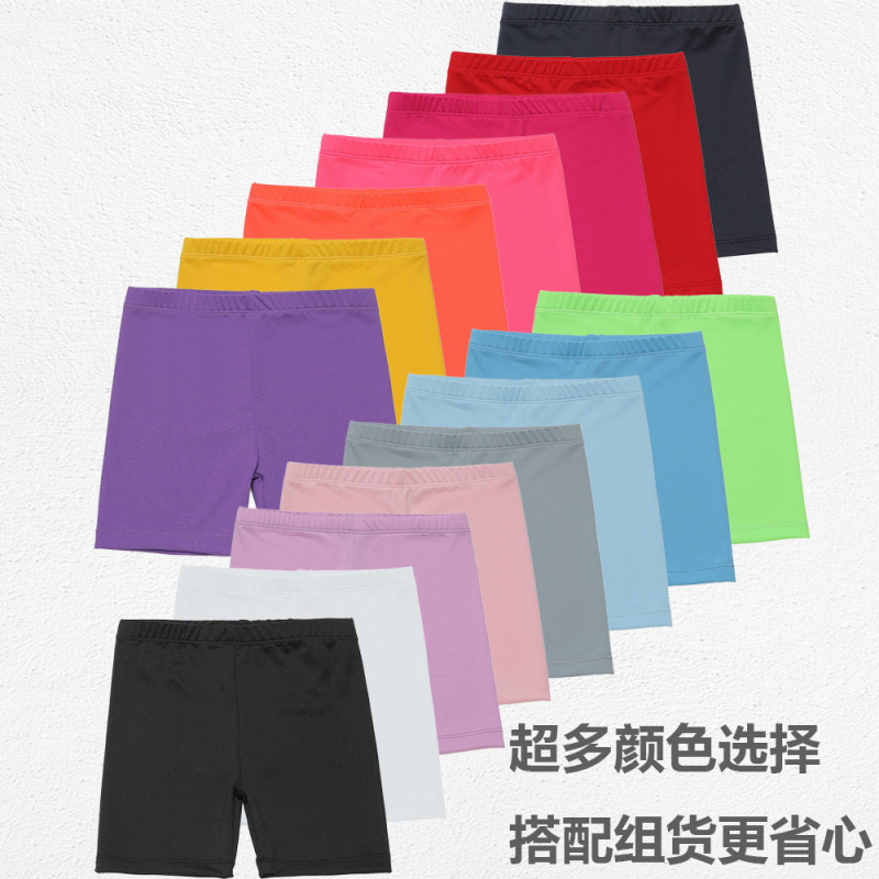 跨境儿童短裤夏季薄款透气糖果色防走光四角裤女孩打底裤夏季款|undefined