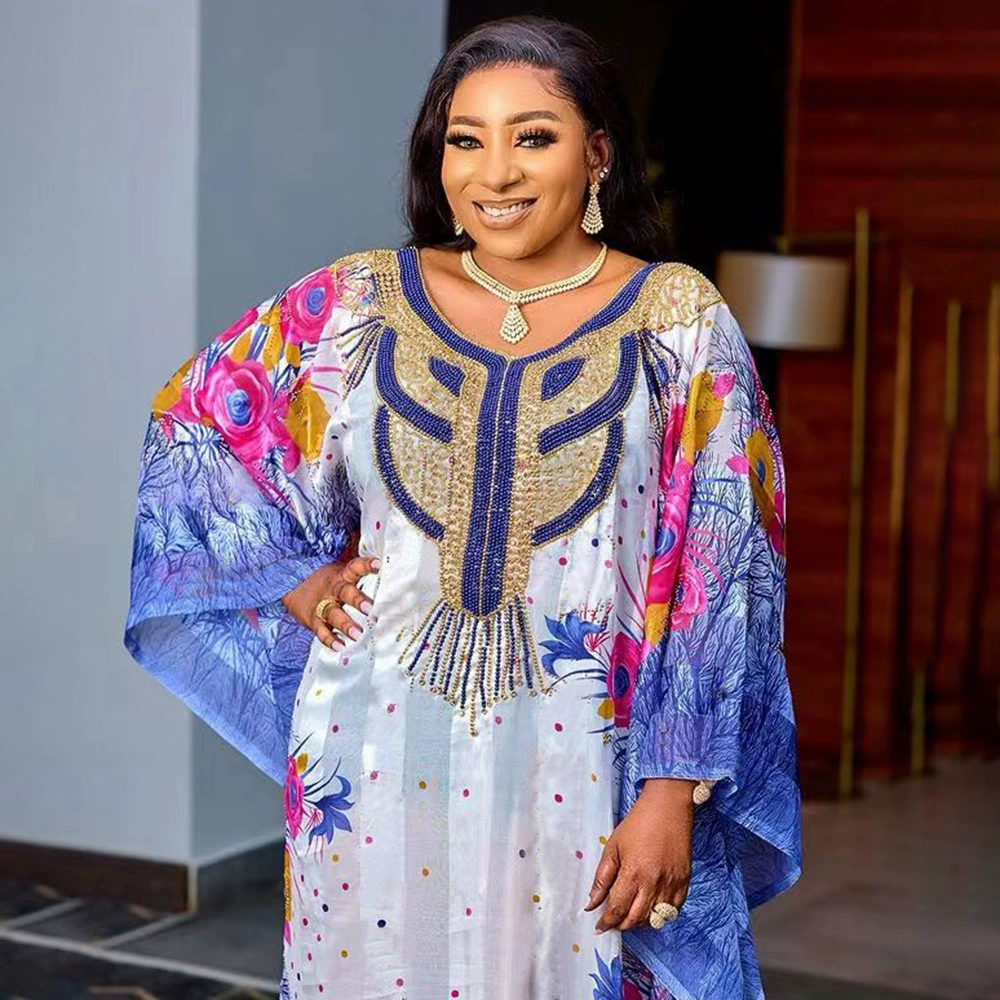 Трансграничные поставки внешней торговли Африканская Этническая одежда большие качели платье шифон халат тяжелой промышленности горячего бурения с внутренней юбкой