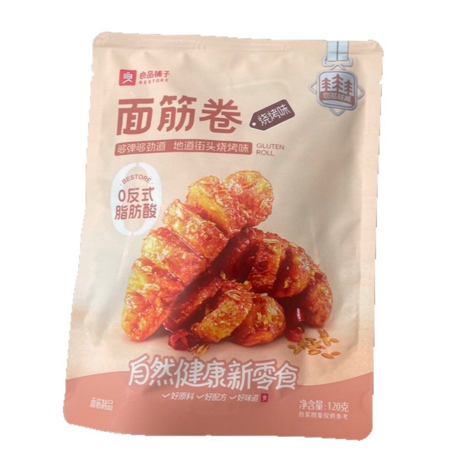 Free shipping Liangpin shop barbecue flavor gluten roll 120g spicy strip flavor snacks childhood nostalgic snacks